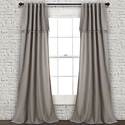 Ivy Tassel 84-Inch Rod Pocket/Back Tab Window Curtain Panels in Grey (Set of 2)