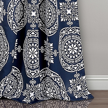Karmen Medallion 84-Inch Room Darkening Window Curtain Panels  in Navy (Set of 2). View a larger version of this product image.