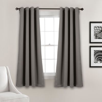 Insulated 63-Inch Grommet Room Darkening Window Curtain Panels in Dark Grey (Set of 2)