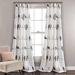 Rowley Birds 84-Inch Room Darkening Rod Pocket Window Curtain Panel in Blush (Single)