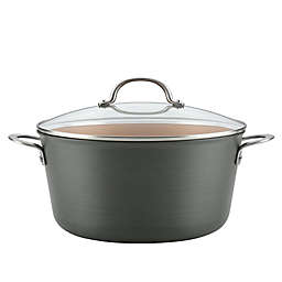 Ayesha Curry&trade; Hard Anodized Aluminum 10 qt. Covered Stock Pot in Charcoal Grey