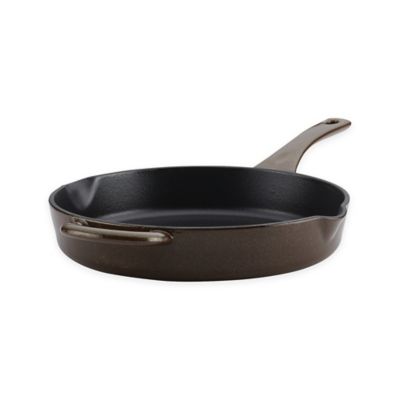 Ayesha Curry&trade; Cast Iron Enamel 10-Inch Skillet with Helper Handle in Brown Sugar