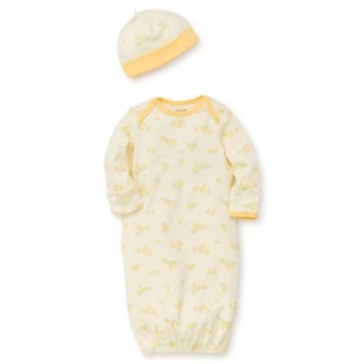 Little Me&reg; 2-Piece Ducks Gown and Hat Set in Yellow