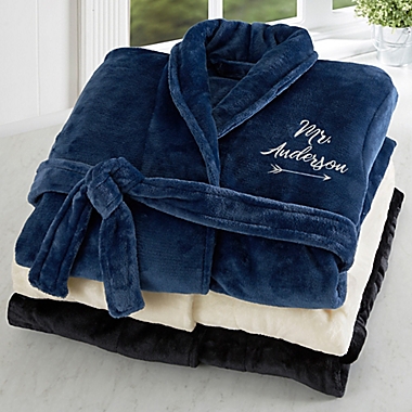 Mr. Embroidered Luxury Fleece Robe. View a larger version of this product image.