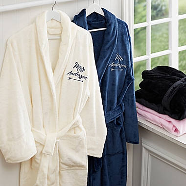 Mrs. Embroidered Luxury Fleece Robe. View a larger version of this product image.