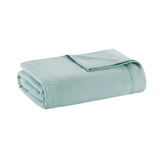 Alternate image 1 for Madison Park Egyptian Cotton Twin Blanket in Seafoam