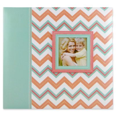 Pastel Chevron Glitter Scrapbook with Photo Opening