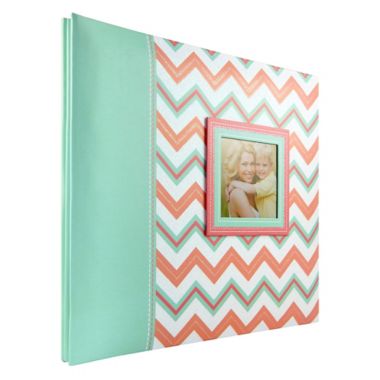 Pastel Chevron Glitter Scrapbook with Photo Opening. View a larger version of this product image.