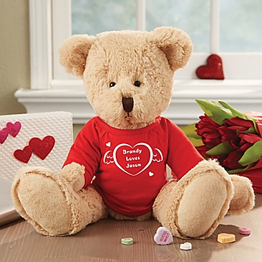 I Love You Personalized Heart Teddy Bear. View a larger version of this product image.