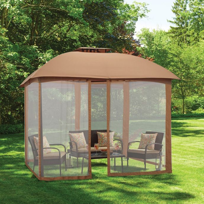 10 Foot X 10 Foot Gazebo Mosquito Net In Tan Bed Bath Beyond