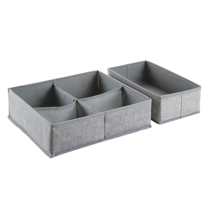 Idesign Aldo Large Fabric Dresser Drawer Organizers In Grey Set