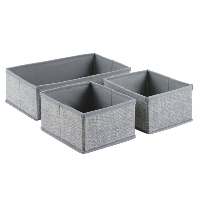 Idesign Aldo Fabric Dresser Drawer Organizers In Grey Set Of 3