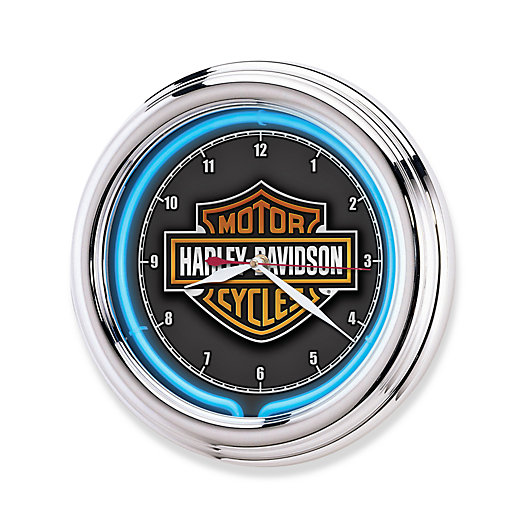 Alternate image 1 for Harley-Davidson Essential Bar & Shield Neon Clock