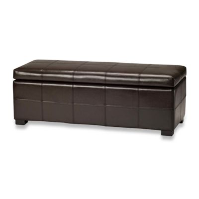 Safavieh Hudson Leather Madison Large Storage Bench | Bed ...