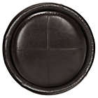 Alternate image 3 for Safavieh Hudson Leather Chelsea Round Tray Ottoman in Brown