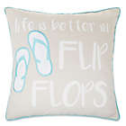 Alternate image 0 for Flip Flops Square Throw Pillow Cover in Aqua