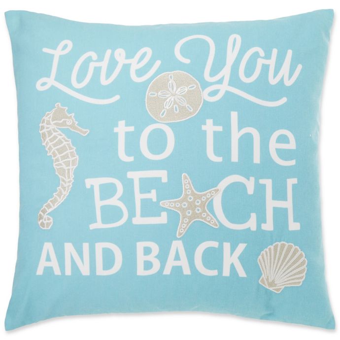 Beach Back Square Throw Pillow Cover In Spa Bed Bath Beyond