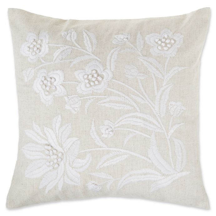 Make-Your-Own-Pillow Floral Embellished Square Throw Pillow Cover in ...