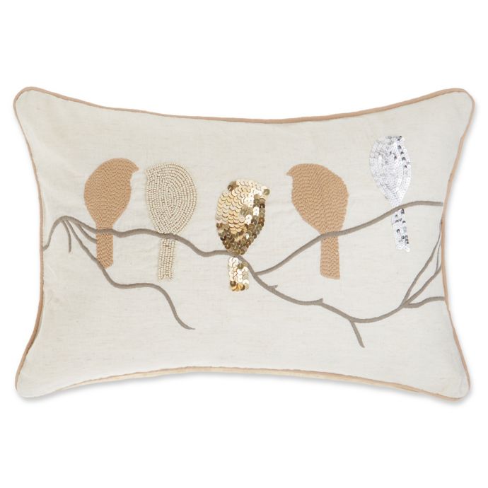 Make Your Own Pillow Beaded Birds Oblong Throw Pillow Cover In