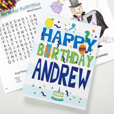 Happy Birthday Boy or Girl Coloring Activity Book and Crayon. View a larger version of this product image.