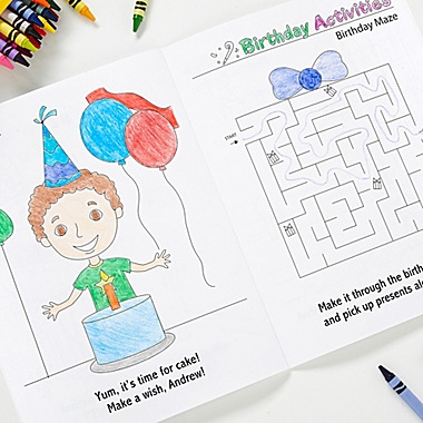 Happy Birthday Boy or Girl Coloring Activity Book and Crayon. View a larger version of this product image.