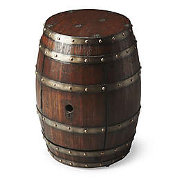 Butler Calumet Rustic Barrel Table in Dark Brown
