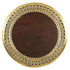 Alternate image 1 for Butler Ranthore Round Brass Accent Table in Dark Brown