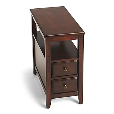 Marcus 2-Drawer Side Table in Dark Brown. View a larger version of this product image.
