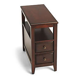 Marcus 2-Drawer Side Table in Dark Brown