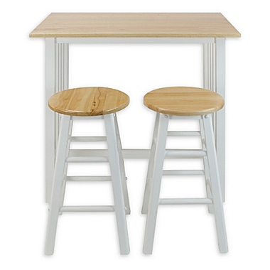 Casual Home 3-Piece Pub Style Breakfast Cart Set in White. View a larger version of this product image.