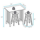 Alternate image 7 for Casual Home 3-Piece Pub Style Breakfast Cart Set in White