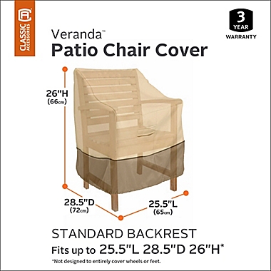 Classic Accessories&reg; Veranda Patio Chair Cover in Natural/Brown. View a larger version of this product image.