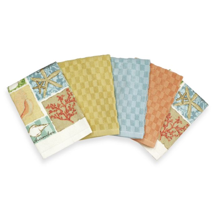 At the Beach 5-Piece Kitchen Towel Set | Bed Bath & Beyond