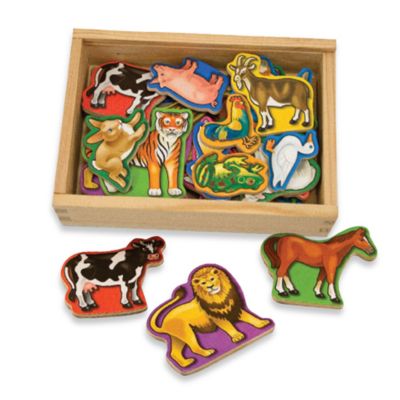 melissa & doug wooden animal magnets