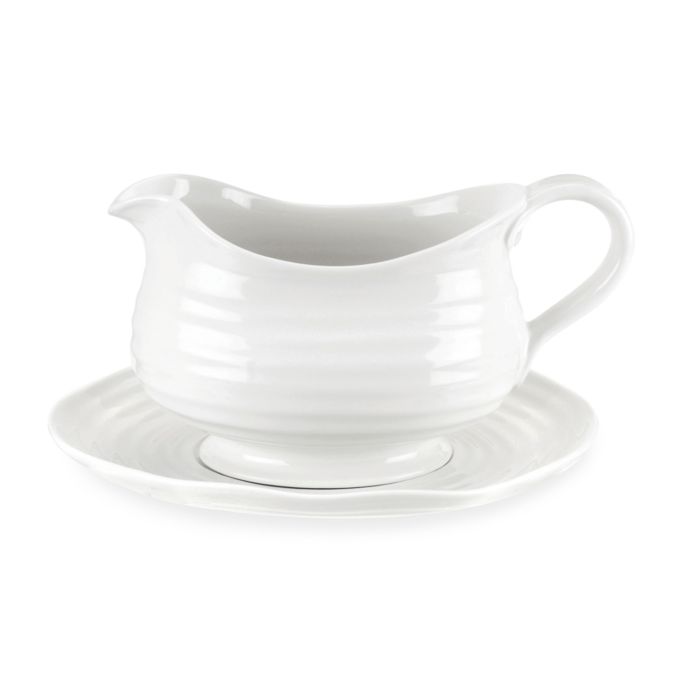 Sophie Conran for Portmeirion® Gravy Boat with Stand in White Bed