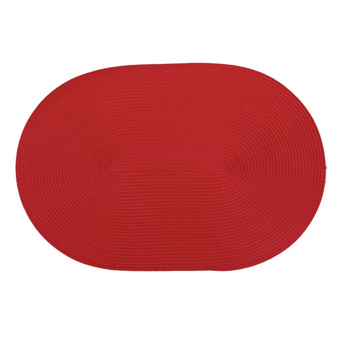 Ziczac Oval Placemat in Red (Set of 4) Bed Bath and Beyond Canada