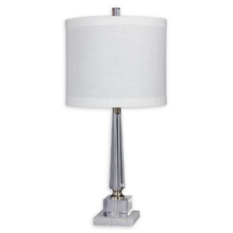 Fangio Lighting Tapered Snow Marble, Tubular Marble Table Lamp