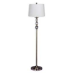 Fangio Lighting Cory Martin Stacked Totemic Crystal Floor Lamp in Brushed Steel