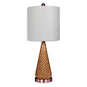Fangio Lighting Royal Spiraled Cone Table Lamp with Linen Shade