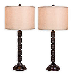 Fangio Lighting Industrial Ribbed Table Lamps (Set of 2)