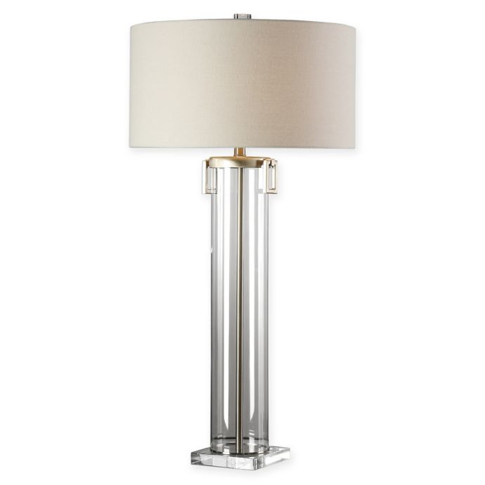 Uttermost Tall Cylinder Lamp in Clear/Nickel Bed Bath & Beyond
