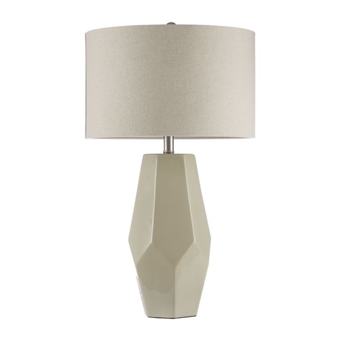 INK+IVY Facted Table Lamp in White with Fabric Shade Bed Bath & Beyond