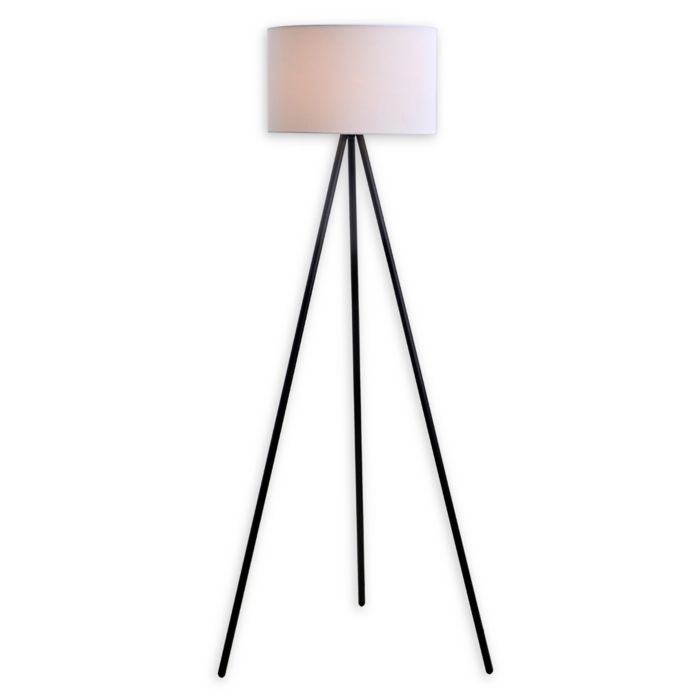 Catalina Lighting Tripod Floor Lamp in Black with Ivory ...