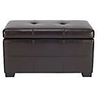 Alternate image 3 for Safavieh Hudson Leather Maiden Tufted Small Storage Bench in Brown