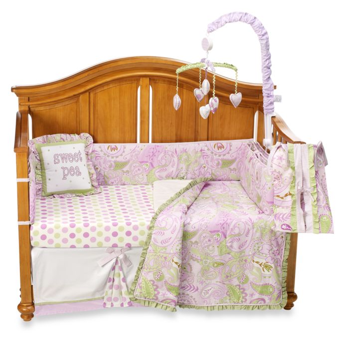 My Baby Sam Sweet Pea 4 Piece Crib Bedding Set And Accessories