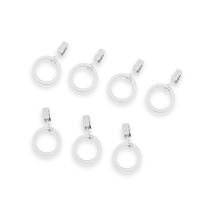 Umbra Mission White Drapery Clip Rings Set Of 7 Bed Bath And
