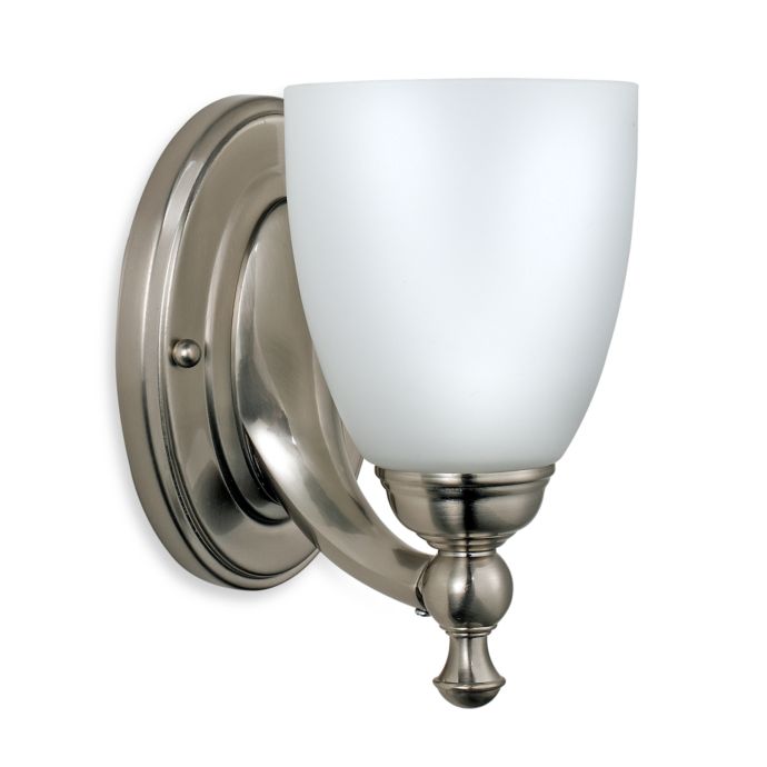 Bel Air Lighting Opal Glass Brushed Nickel 1 Light Bathroom