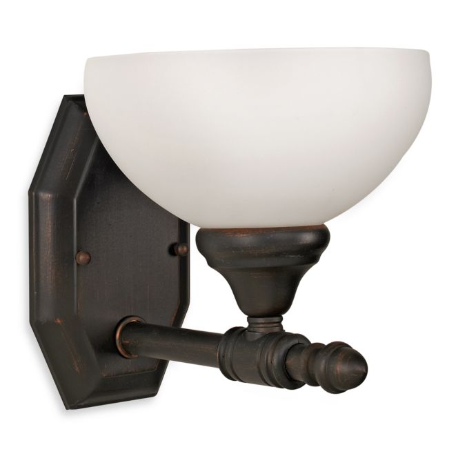 Bel Air Opal Glass Oil Rubbed Bronze Single Light Bathroom Fixture