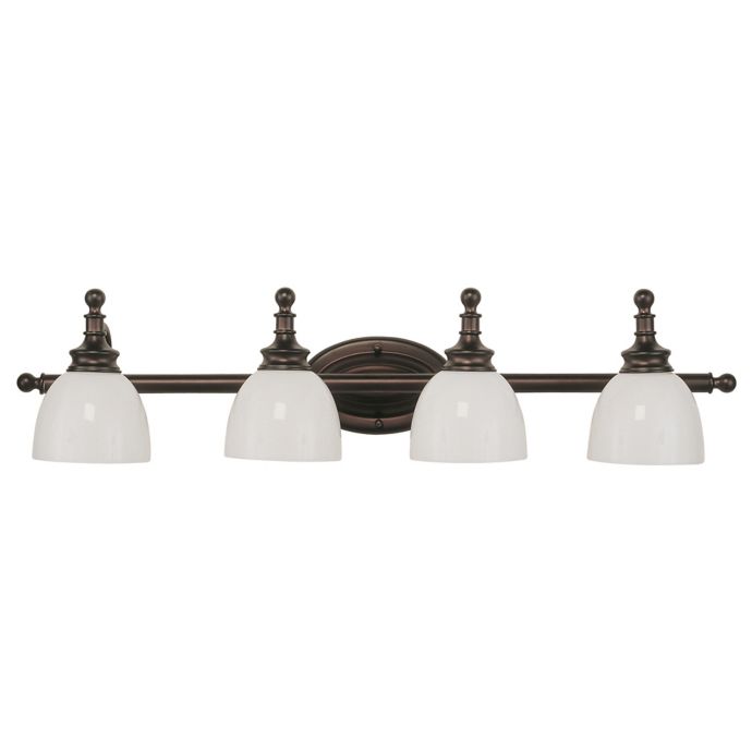 Bel Air Lighting Oil Rubbed Bronze And Opal Glass 4 Light Bath Bar