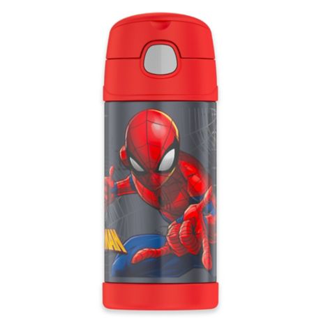 New Thermos Funtainer Spider-Man 12oz Water Bottle with Pop-Up Lid 